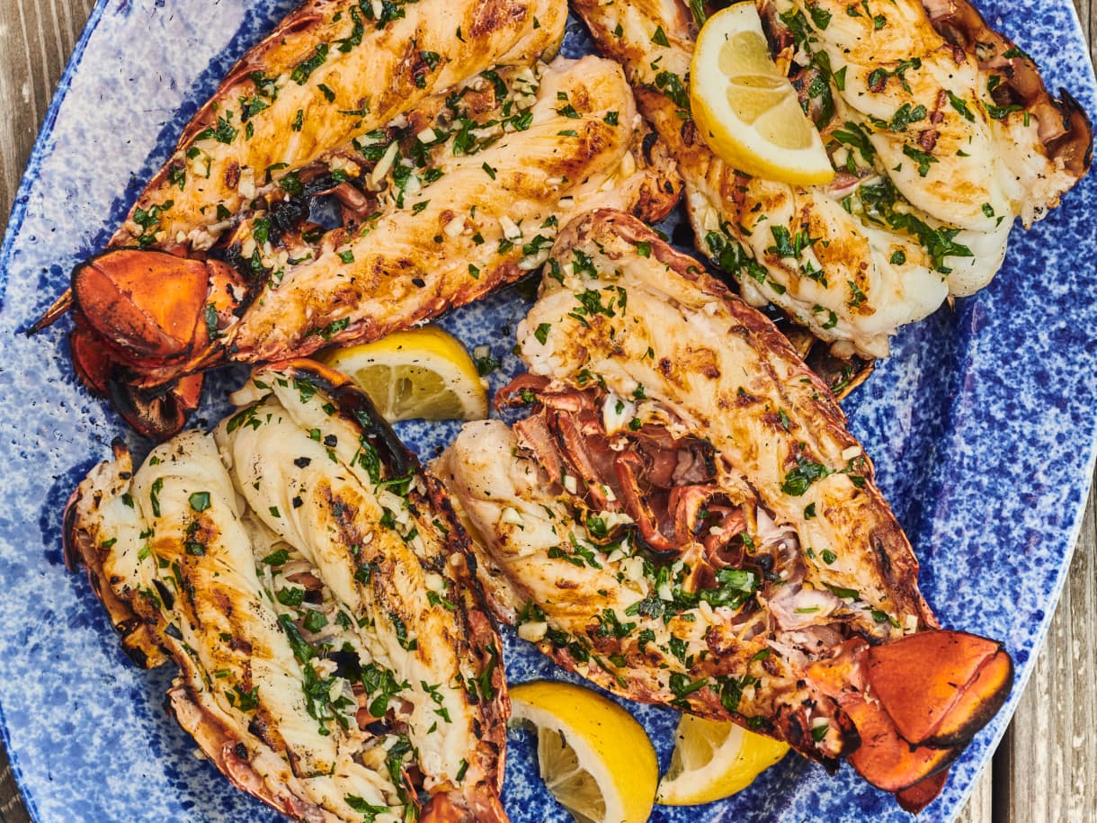 Grilled Lobster Tails with Garlic Butter