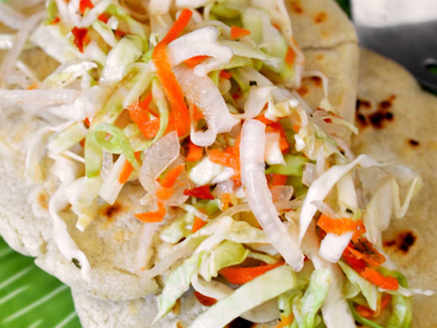 Bean and Cheese Pupusas with Cabbage Slaw