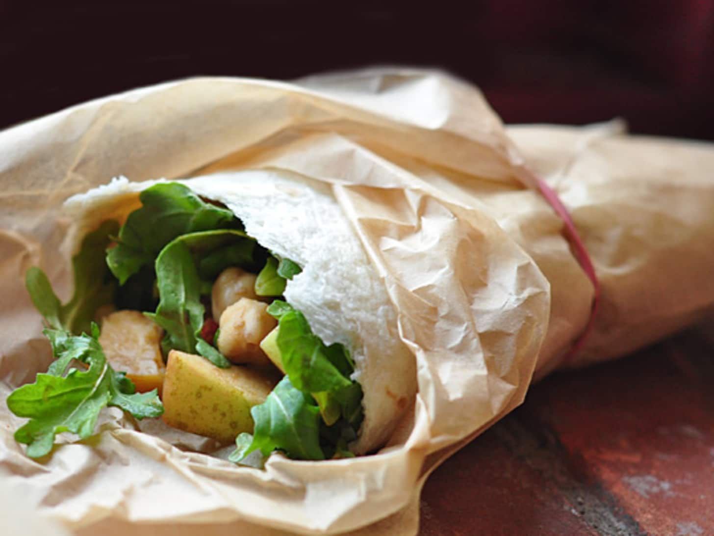 arugula and apple wraps