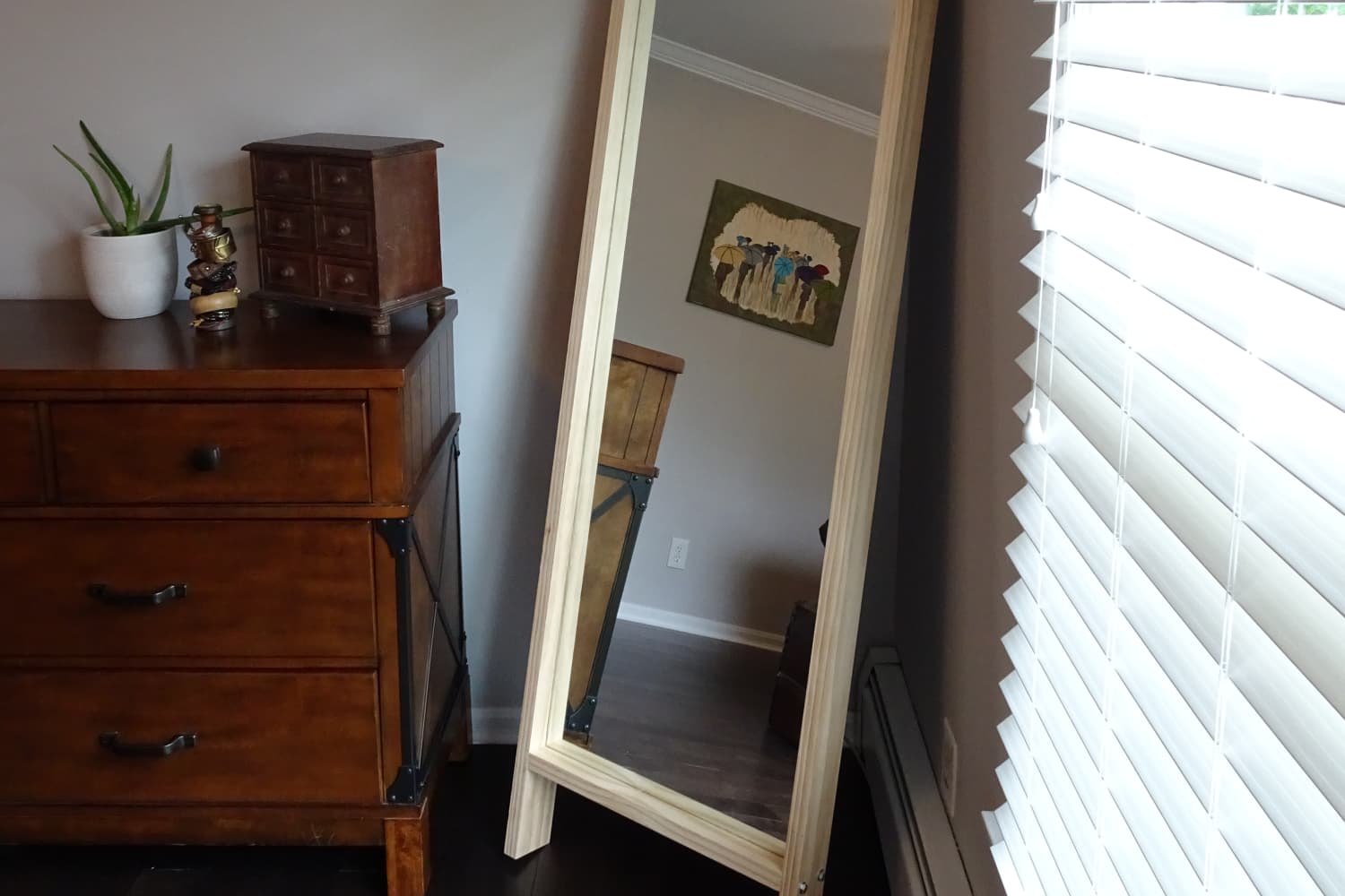 DIY Minimal Floor Mirror - The Merrythought