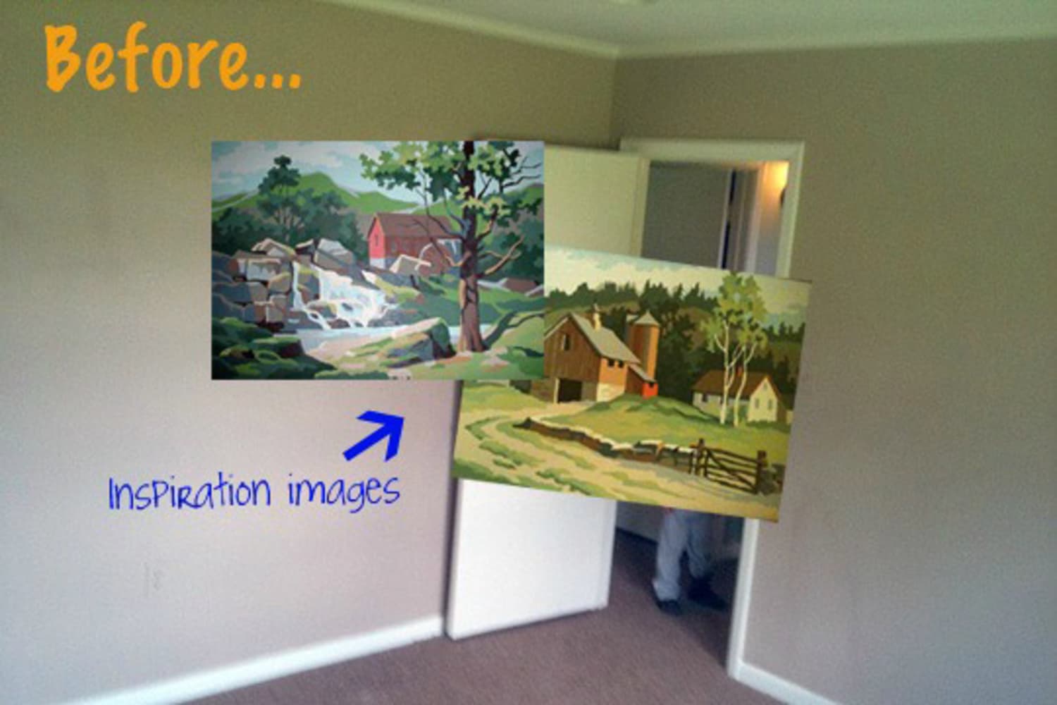 Before & After: Paint-By-Number Wall Mural | Apartment Therapy