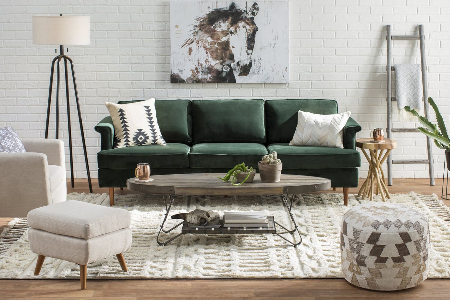 Jersey Sofa (Green Velvet), Mid in Mod