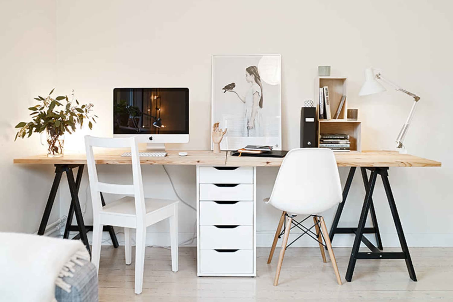 I built my own computer desk with a matching foot rest from