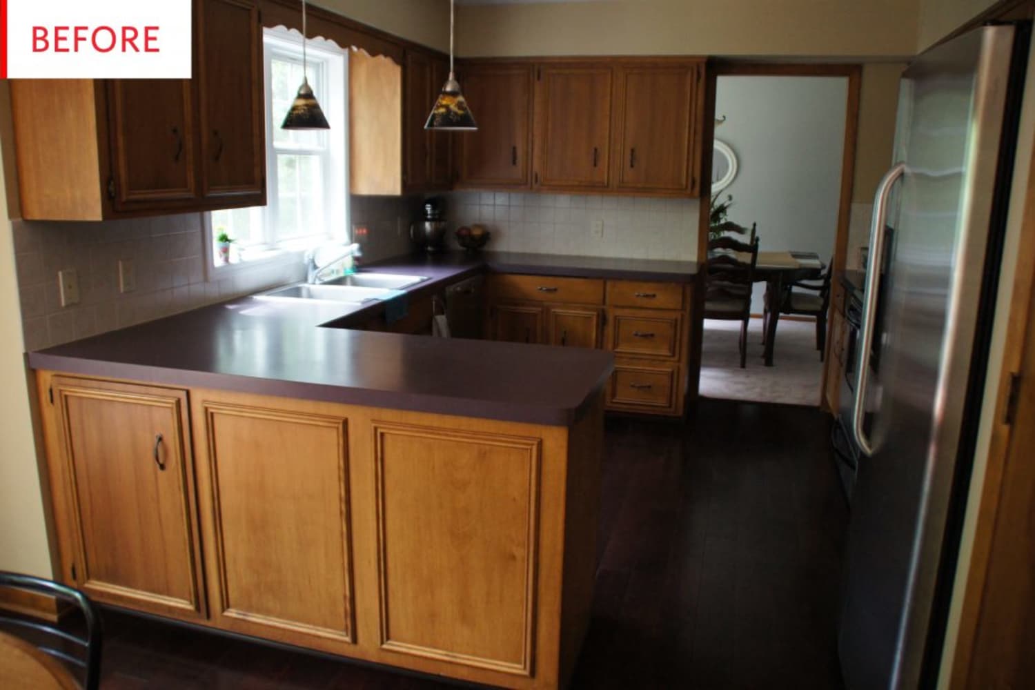Purple Countertops Made This Kitchen Dark — White IKEA Cabinets Saved It