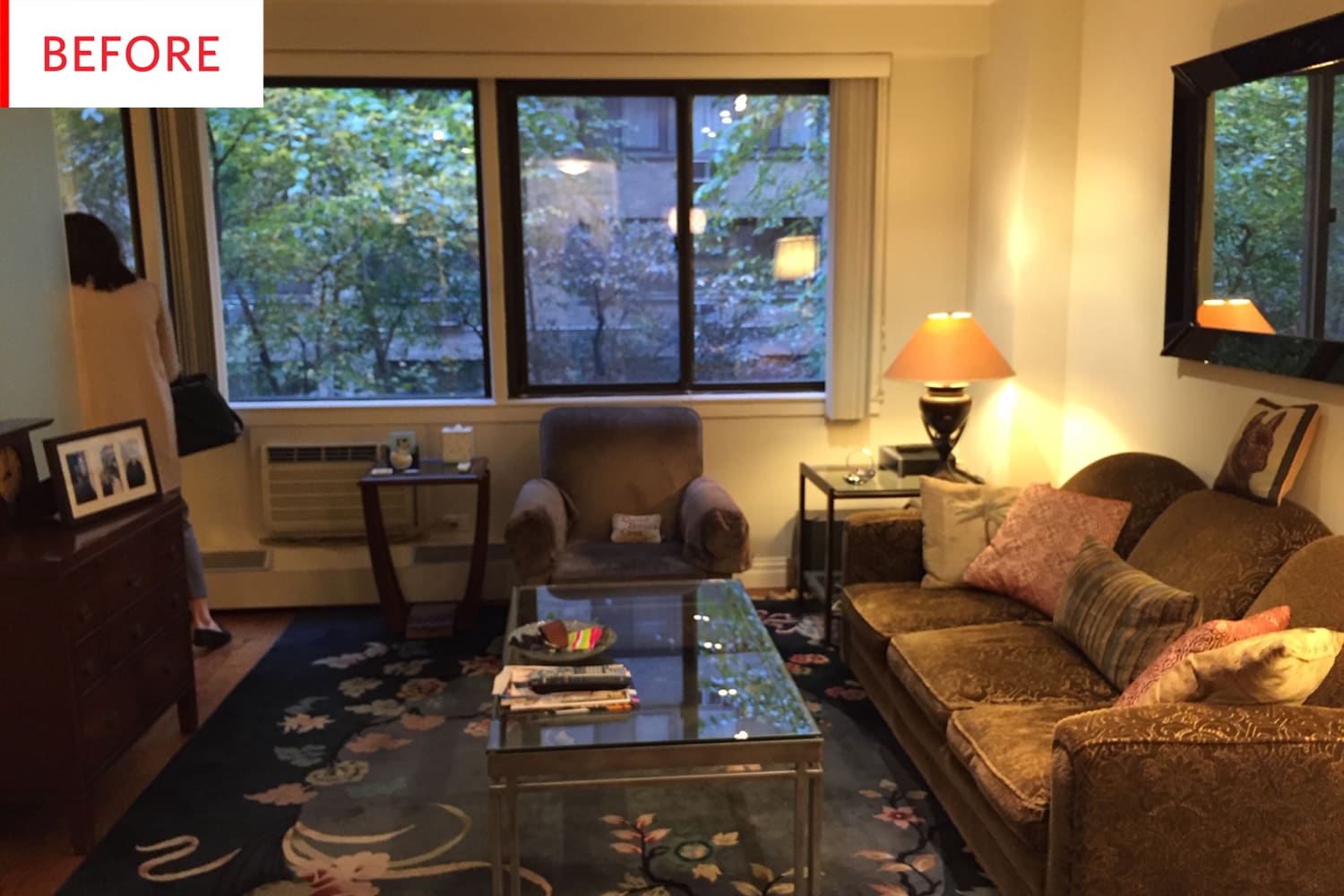 Before And After Dated Living Room Minimal Makeover Apartment Therapy