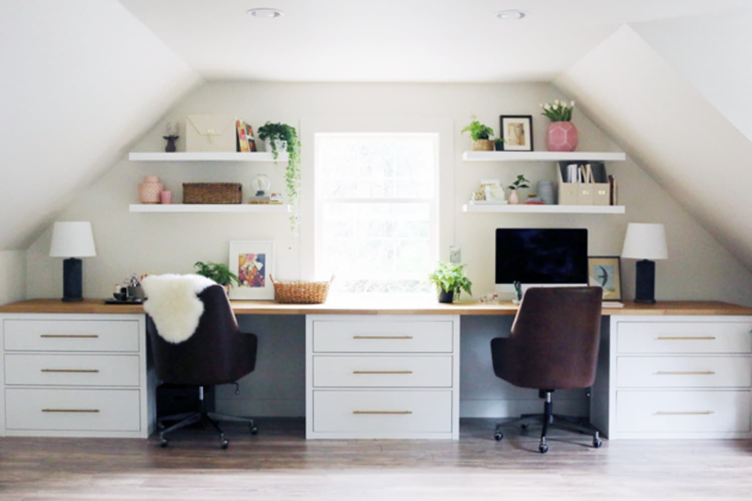 2 Person Study Desk Extra Long Computer Desk with Bookshelf Combo