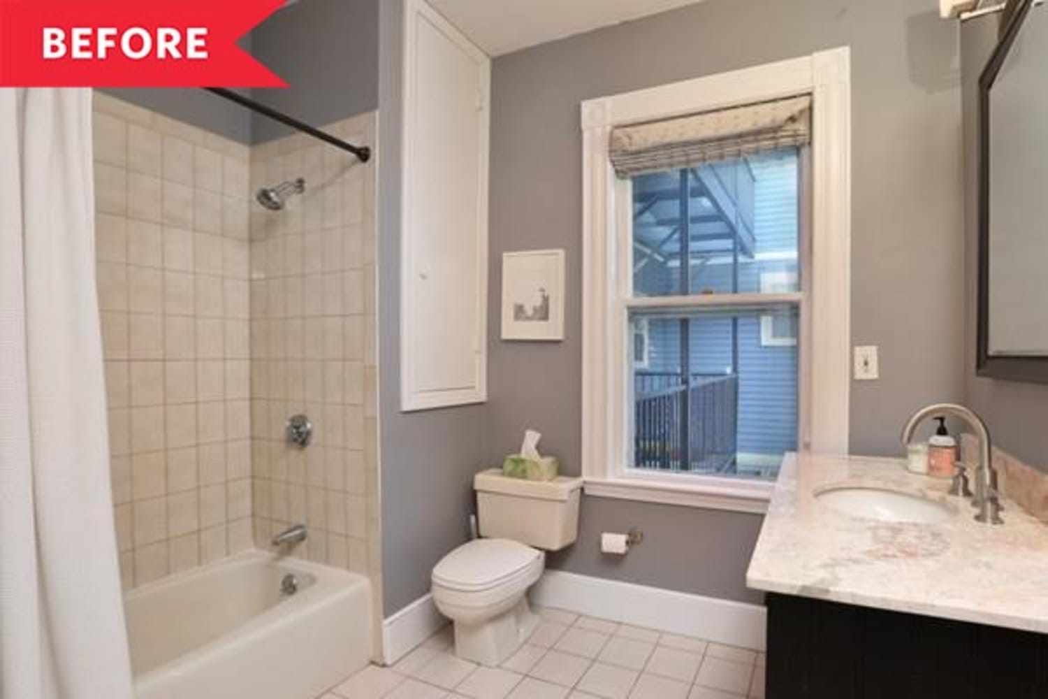 Before and After: An Outdated Bathroom Becomes a Chic Sanctuary for Under $500