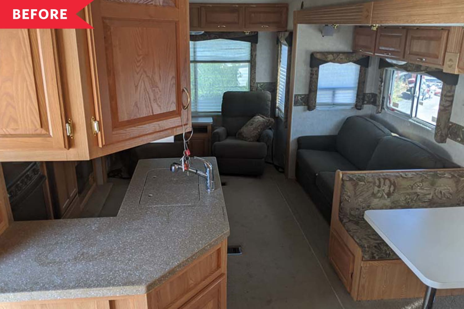 Before and After: A Dated RV Becomes a Modern, High-End Cabin on Wheels for $8,000