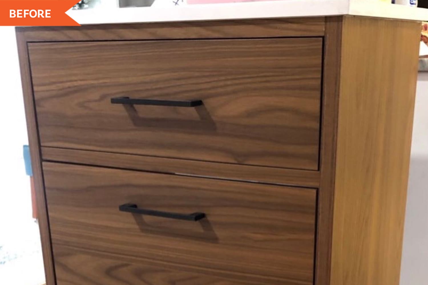 Ultra-Glam Teal Bathroom Vanity Redo for $85 - Before and ...
