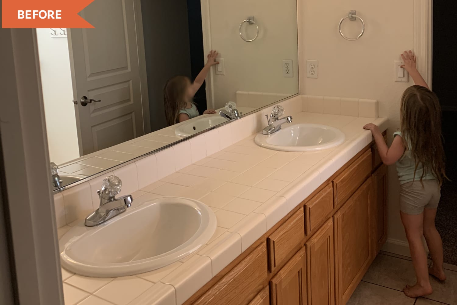 A DIY Tile Accent Wall Made This Old Bathroom Feel Custom
