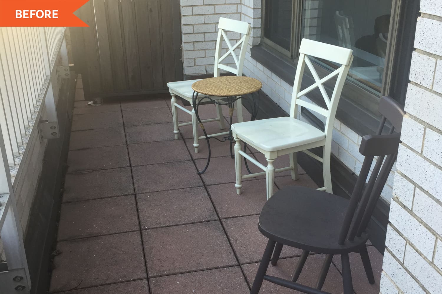 Before and After: IKEA Tiles and a Bright Blue Paint Made This Balcony Unrecogni...