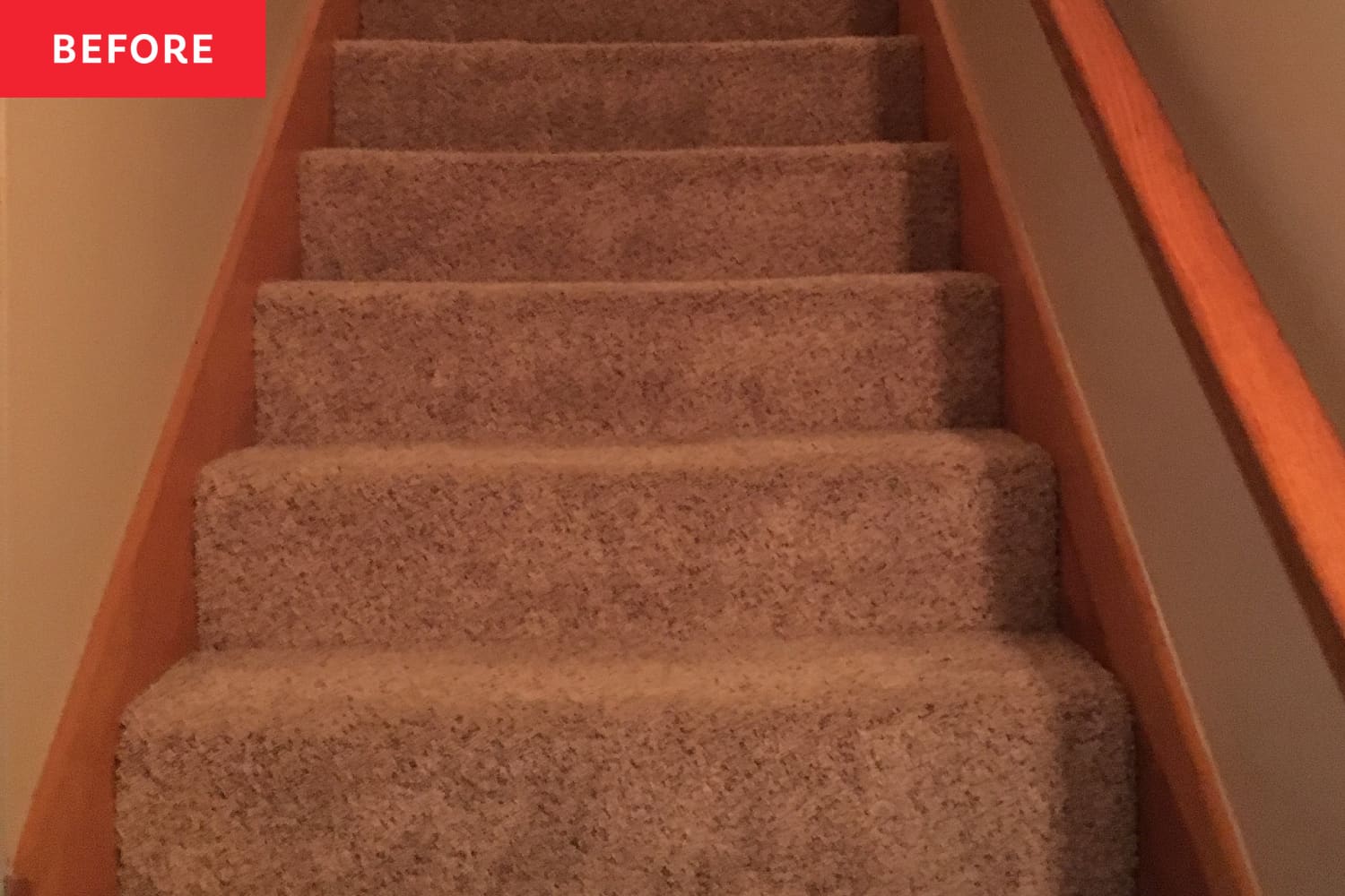 Before & After: A Stained Staircase Gets a $60 Redo That Brings Back Its Vintage "Glory"