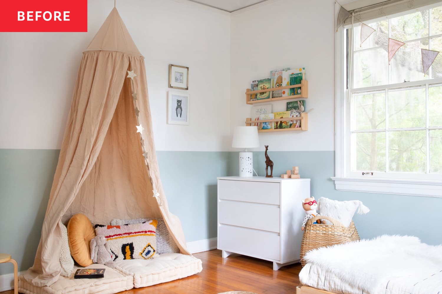B&A: A Cheerful Kids’ Room Gets a New Life as a Grown Up Office and Guest Room