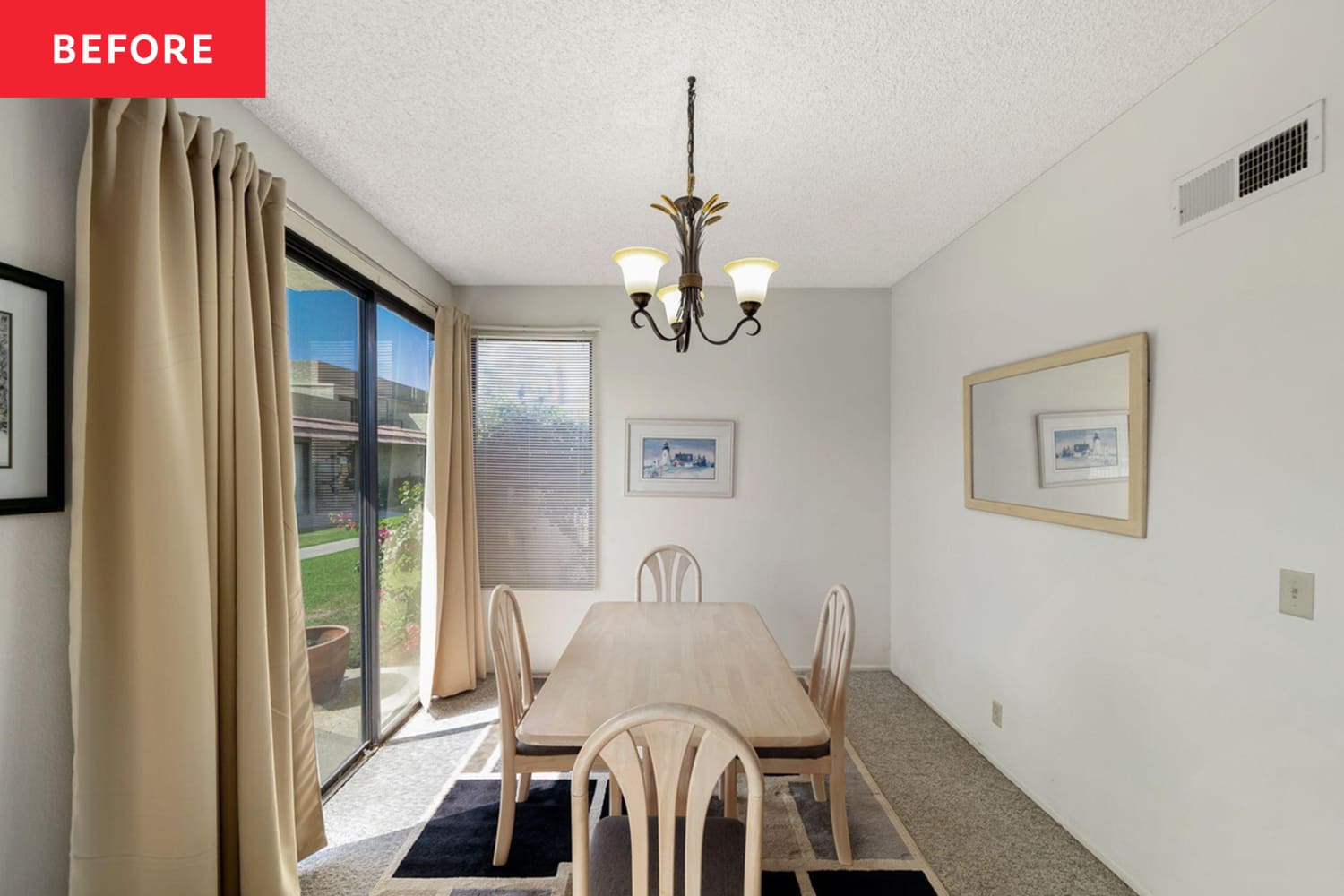 B&A: An Unexpected Paint Color Brings This Drab All-Beige Dining Room to Life