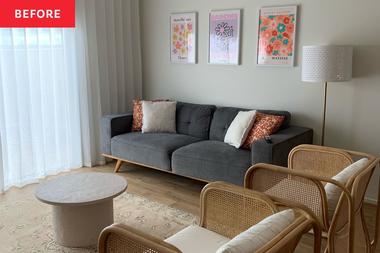 This "Blank" Living Room Got a Cozy, Colorful Makeover