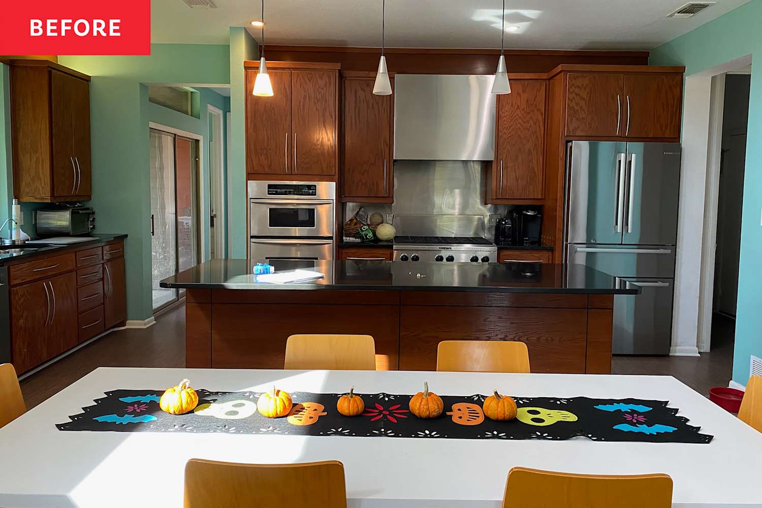 A "So Brown" 2007 Kitchen Gets a Maximalist Makeover (but the Cabinets Are White!)