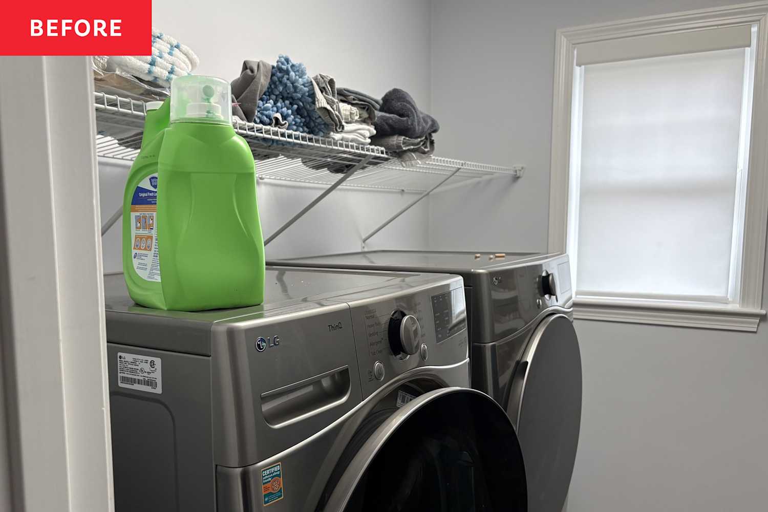 This Laundry Room Is Used as a Mudroom and Got an Ombré Redo