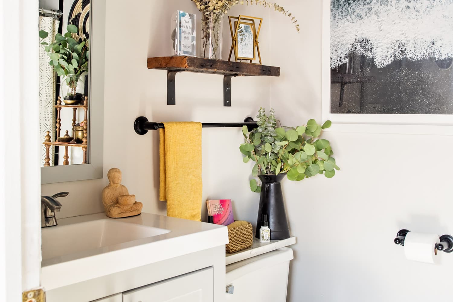 Bathroom Shelves (No-Drill) - Living Simply House