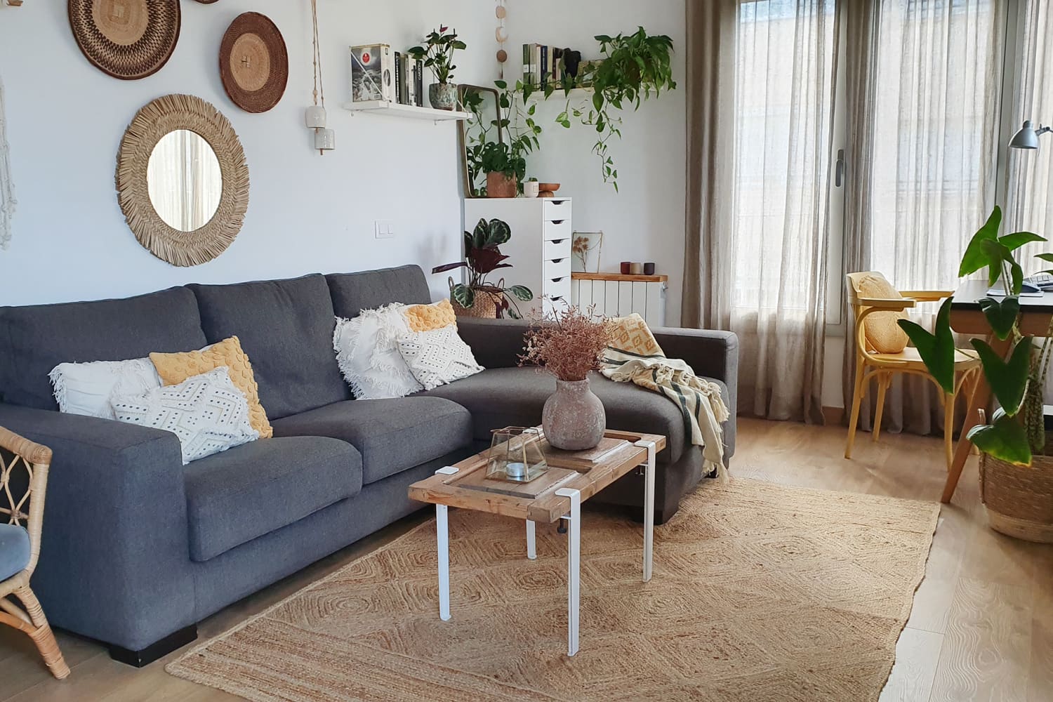 Create a Bohemian Oasis with Our Cane Boho Sofa Set for Living
