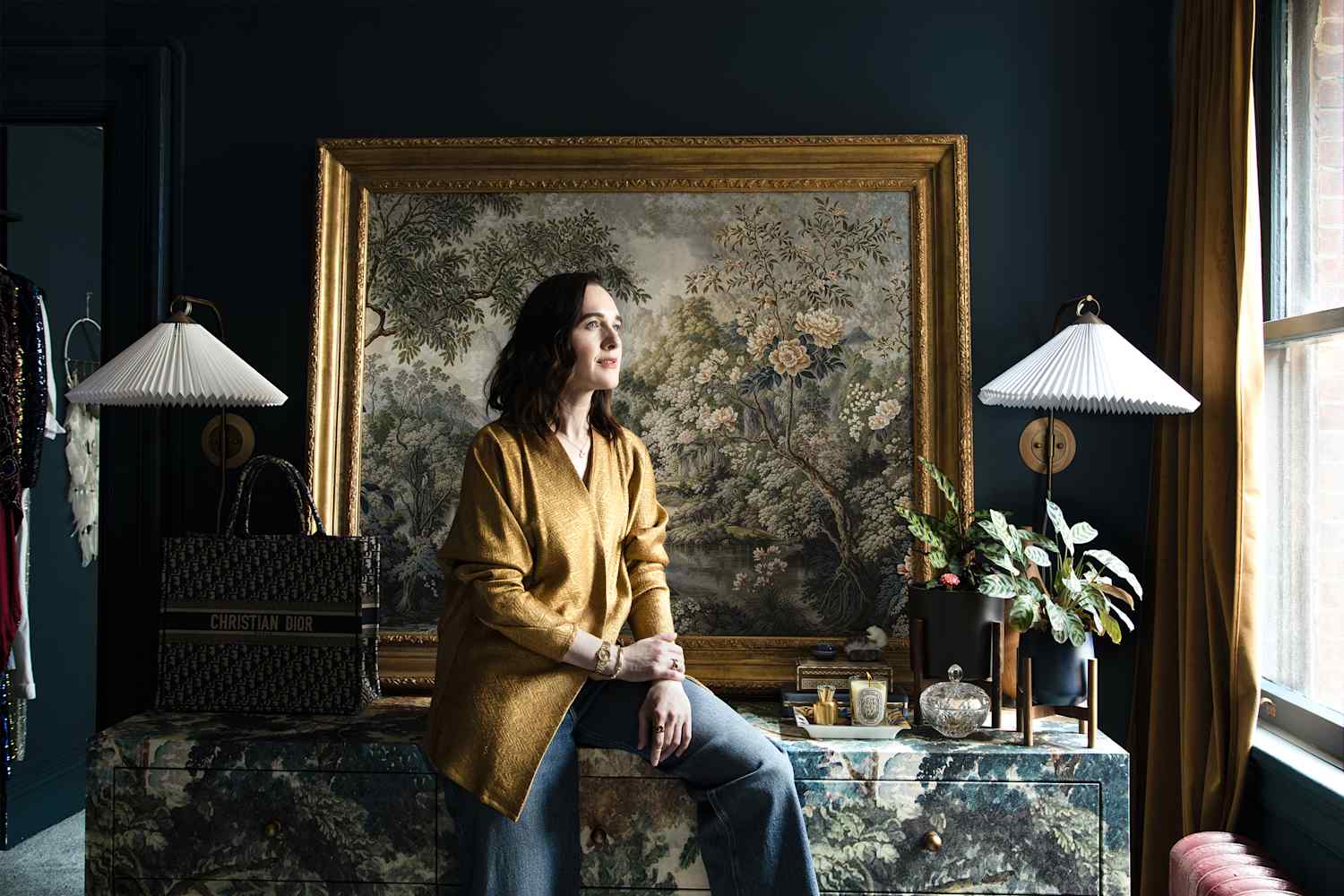 A Tony-Winning Actress Painted Her NYC Rental Dark - Then Added Wall-to-Wall Carpet
