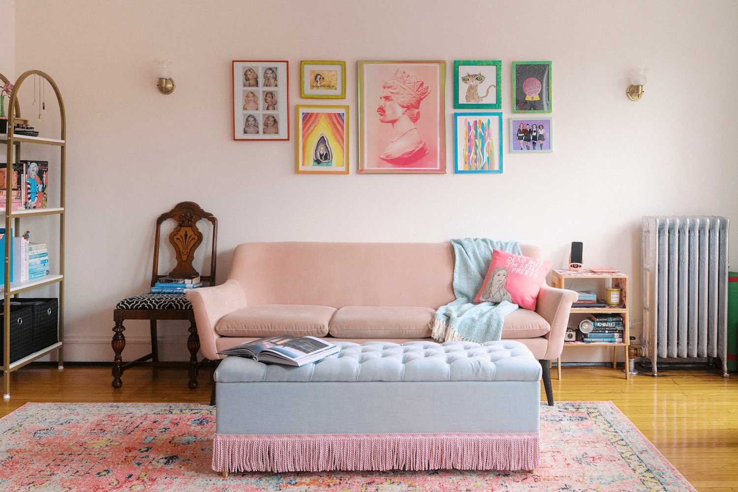 This 625-Square-Foot Chicago Rental Is "Pastel Mid-Century Modern Meets Marie Antoinette"