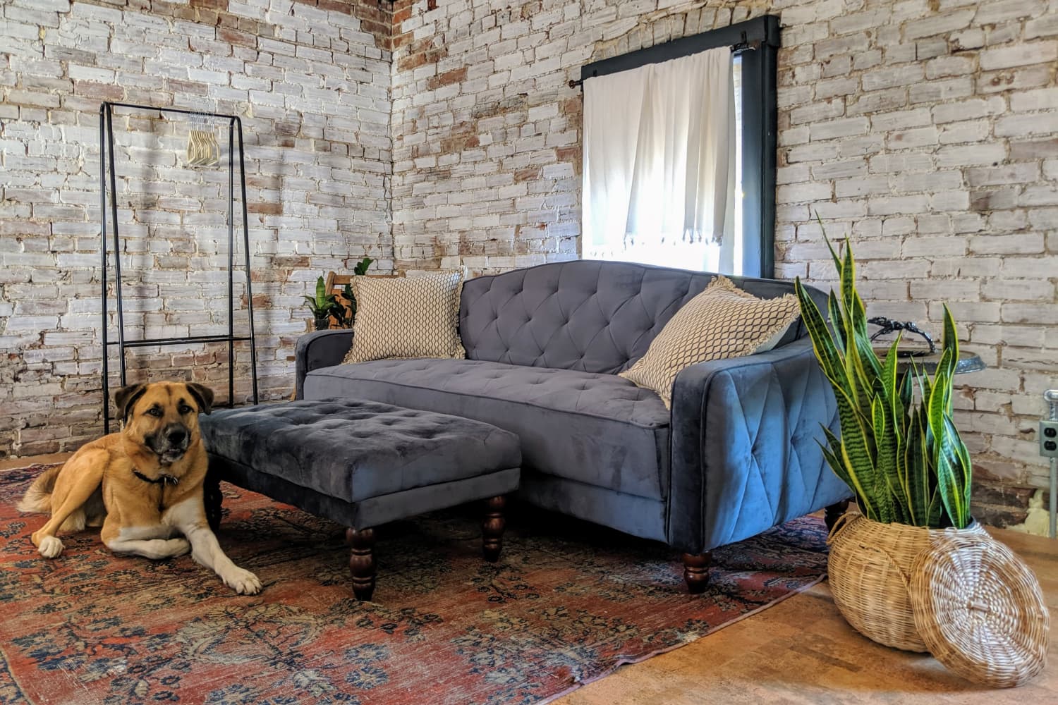 IKEA Sofa Hack  Leather Slipcover + Legs + Tufting Makeover 