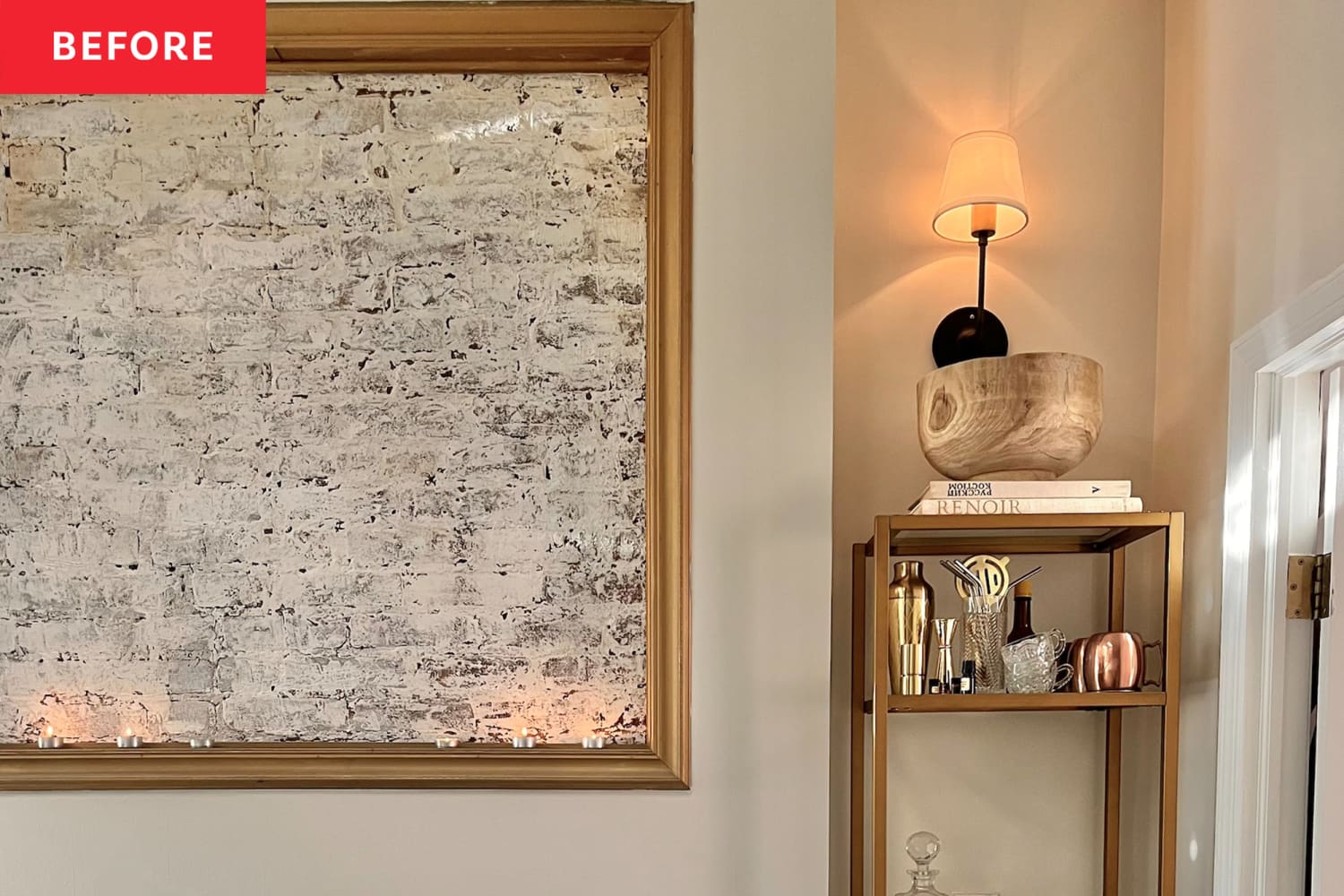 Before & After: $45 DIY Shelves Give a Rental Kitchen a Bespoke, Built-in Look
