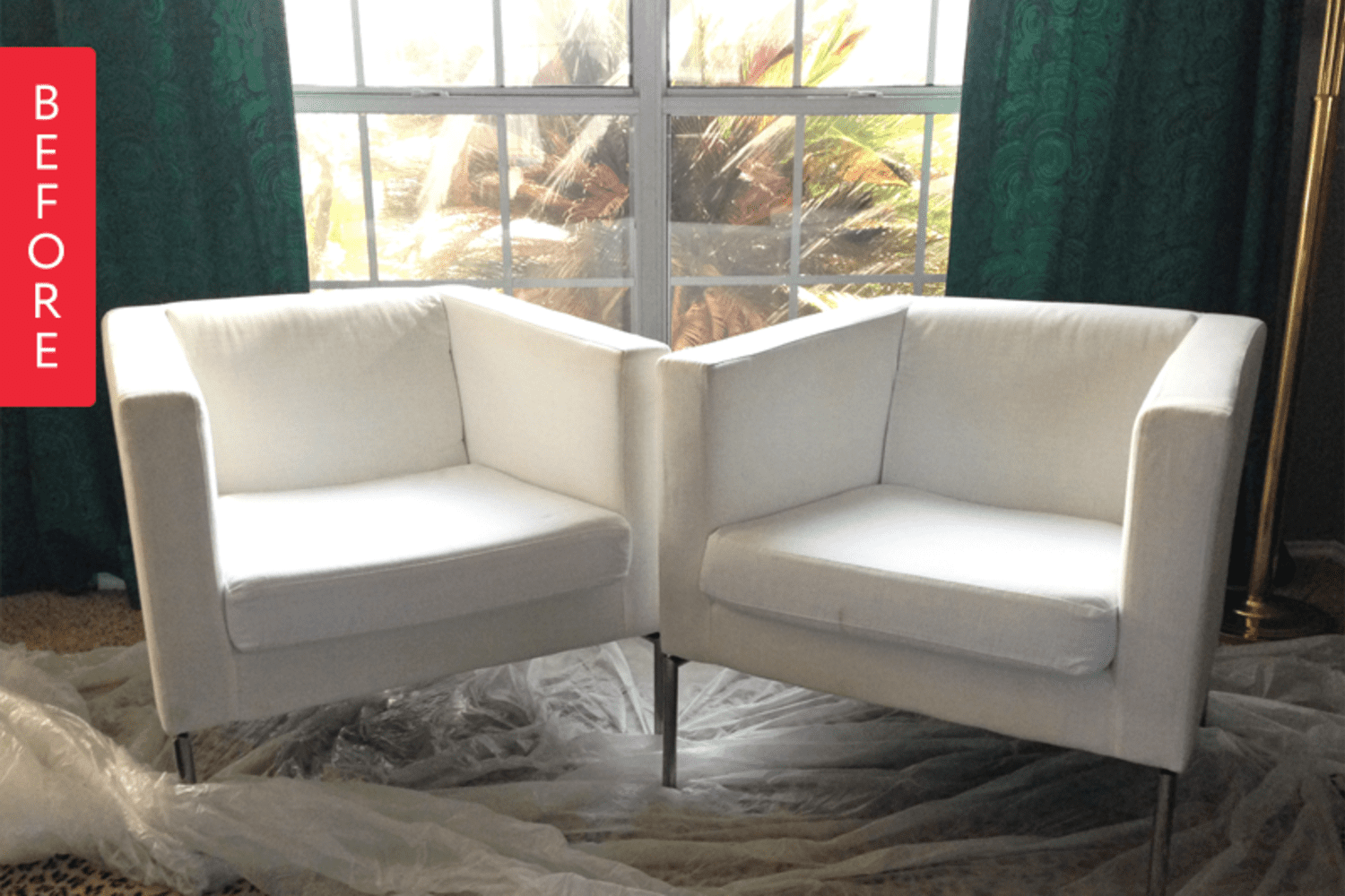 Before After IKEA Club Chairs Get a Black White Look for 40