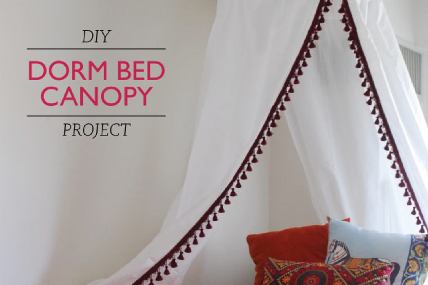 Get Laken s Look DIY Dorm Bed Canopy Project Apartment Therapy