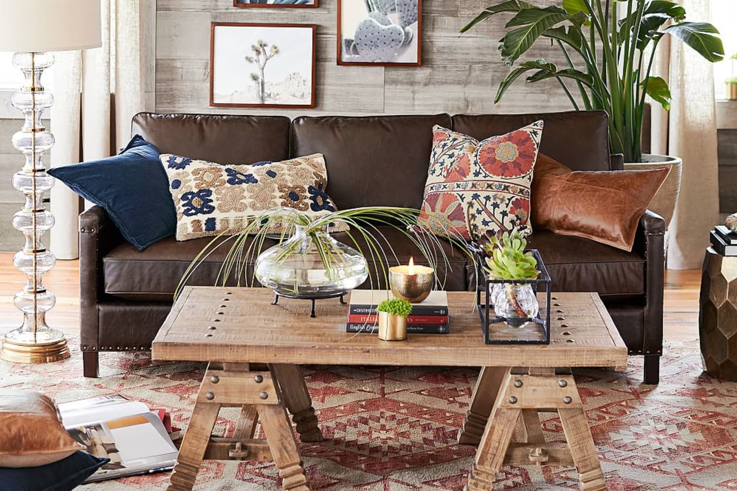 Pottery barn leather loveseat discount