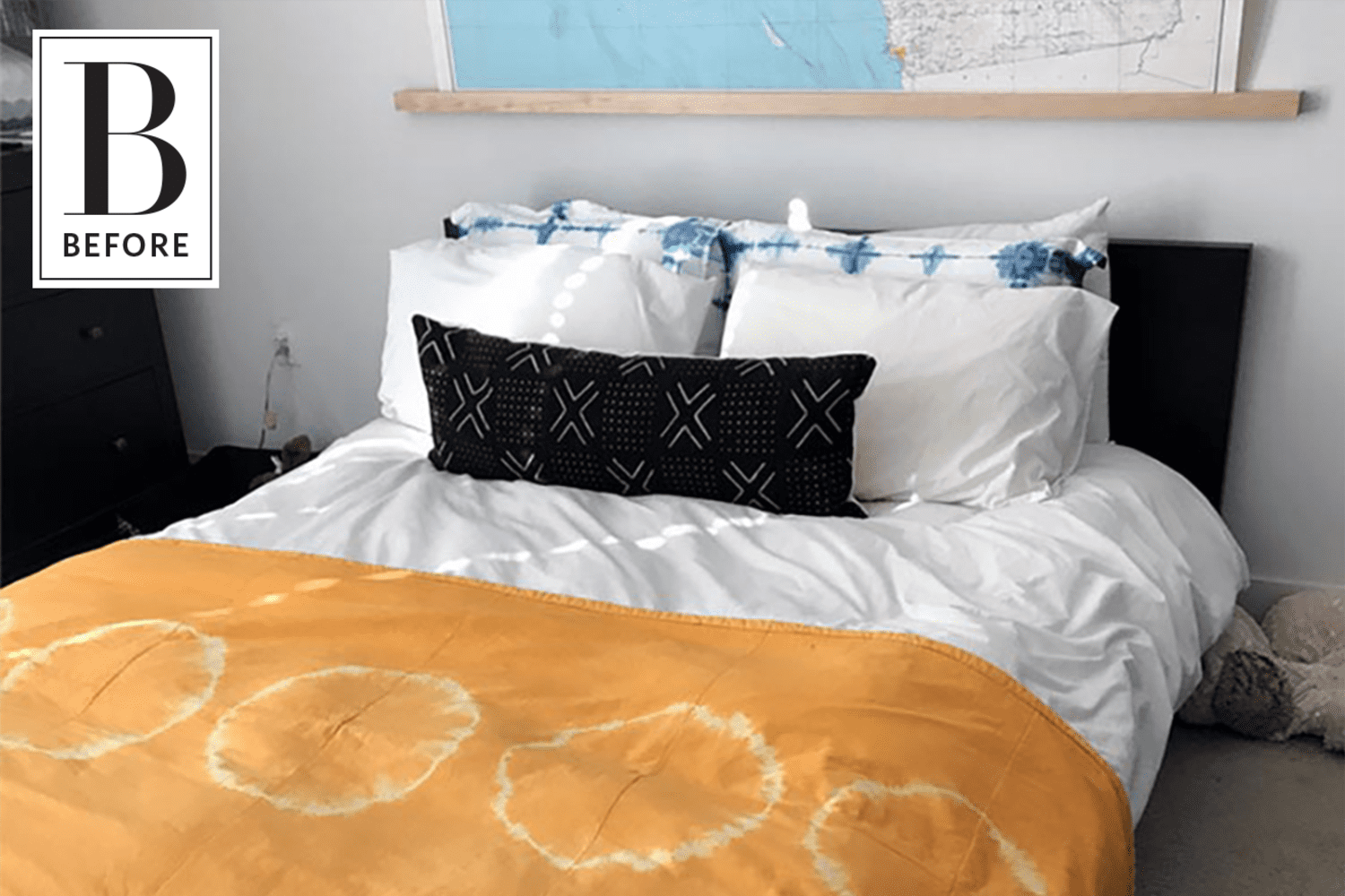 Before After A DIY Upgrade for a Basic IKEA Headboard