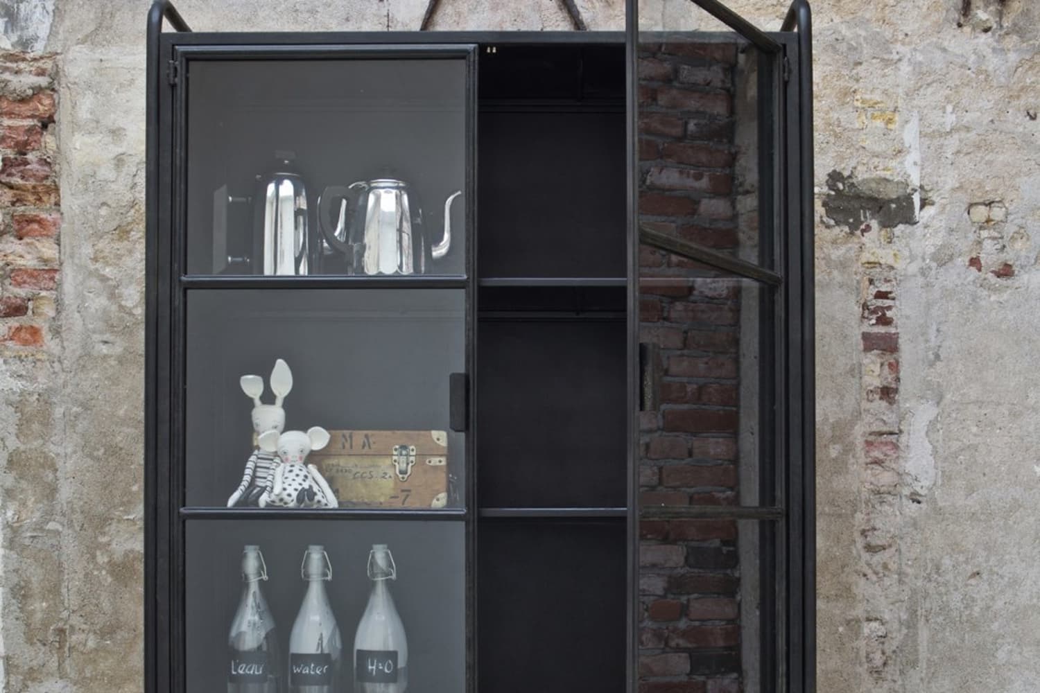 Crate and barrel online glass door cabinet