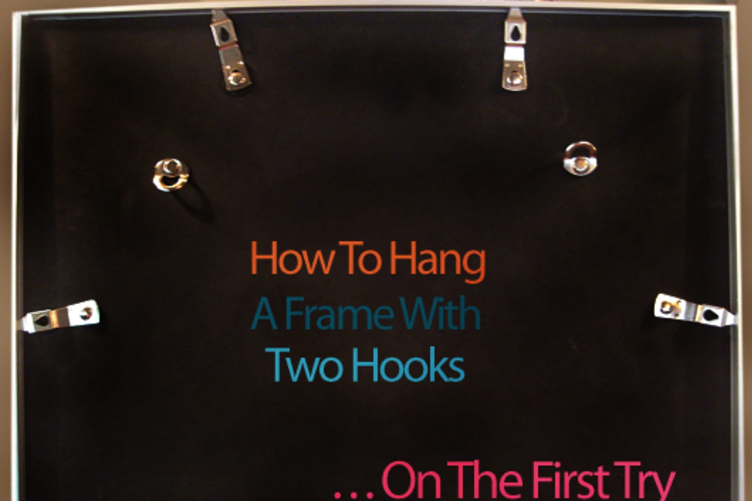 Hanging a picture shop with two hooks