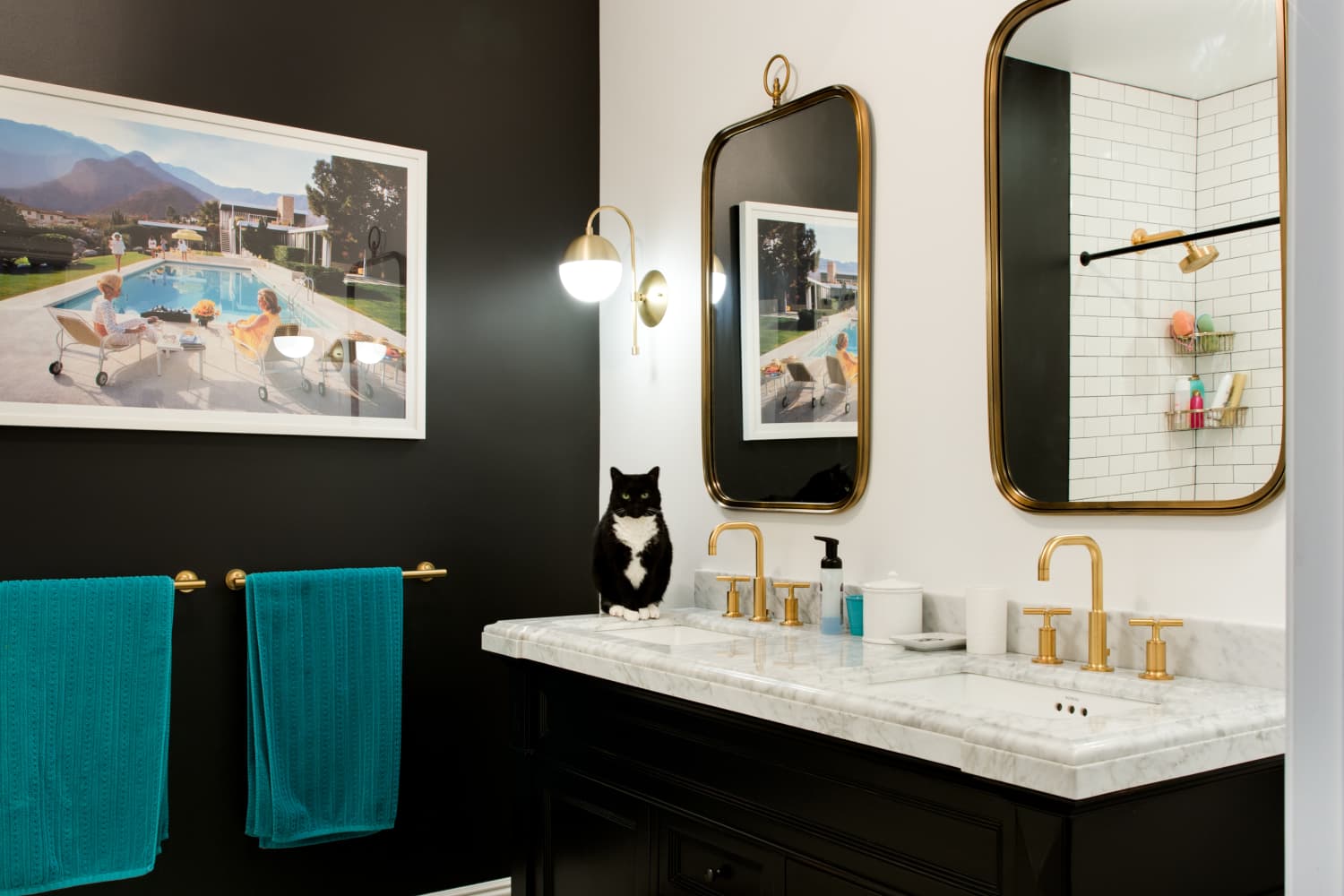 Black hot sale paint bathroom