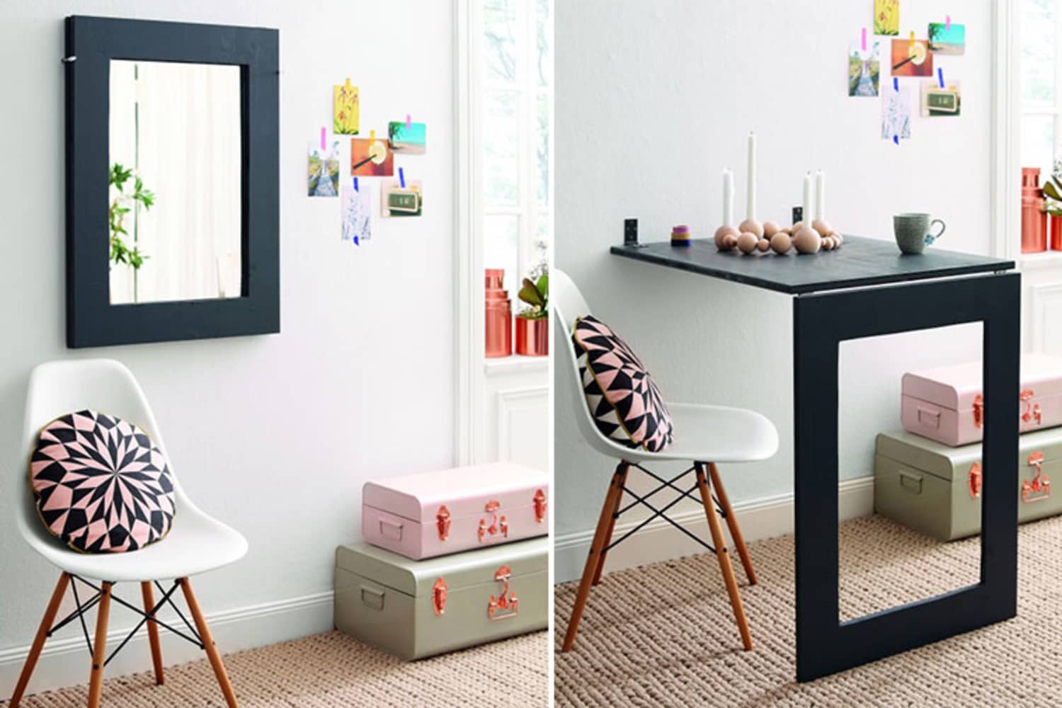 Fold down table new arrivals with chair storage