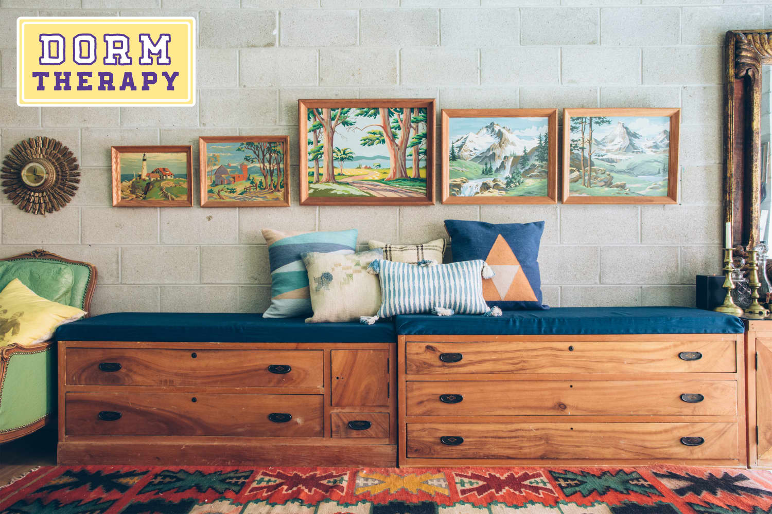 9 Fun Ways to Decorate Those Drab Cinder Block Dorm Walls Apartment Therapy