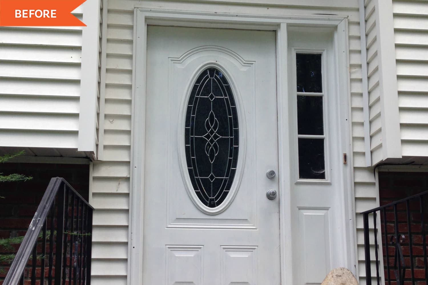 Modern Gray Front Door Makeover Before and After Photos Apartment