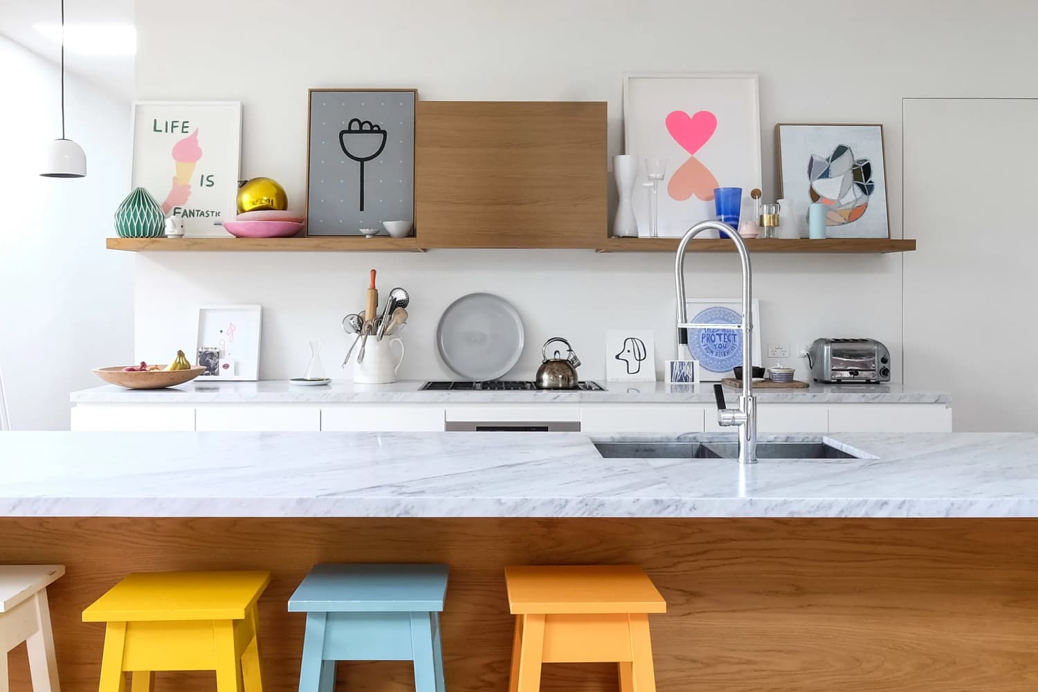 How To Hide Kitchen Clutter with Art Apartment Therapy
