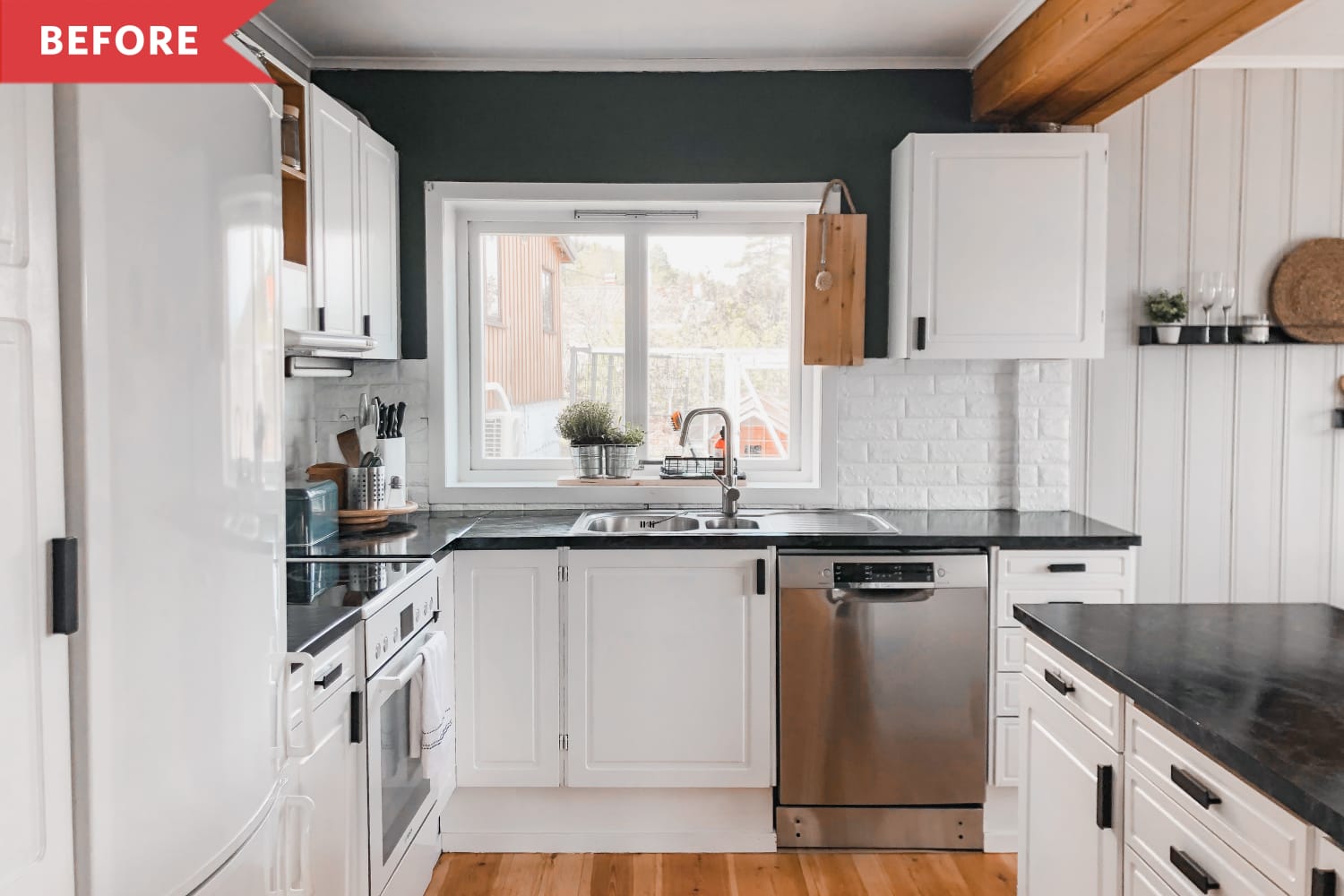 Black, White, and Wood Kitchen Redo | Apartment Therapy