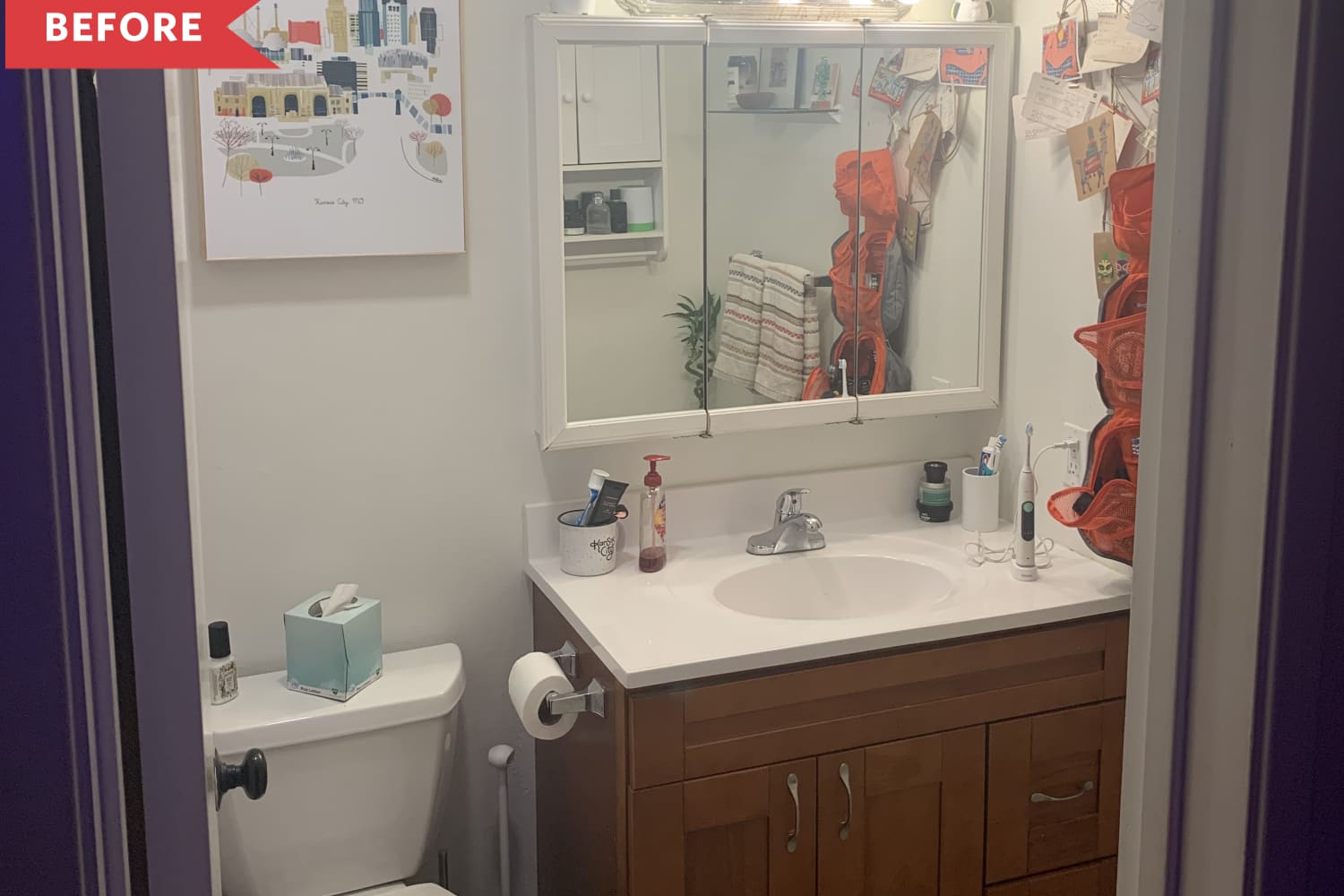 Colorful Bathroom Redo Before and After Colorful Rental Bathroom Redo Apartment Therapy