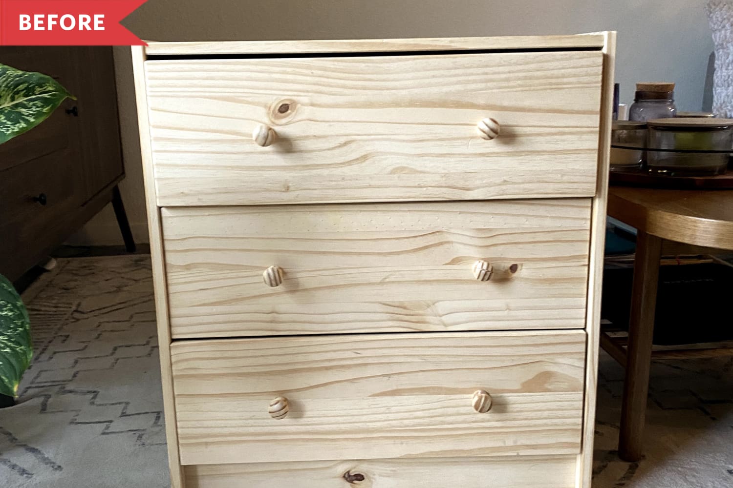 IKEA RAST hack Flip with Cane Webbing - Before and After Photos