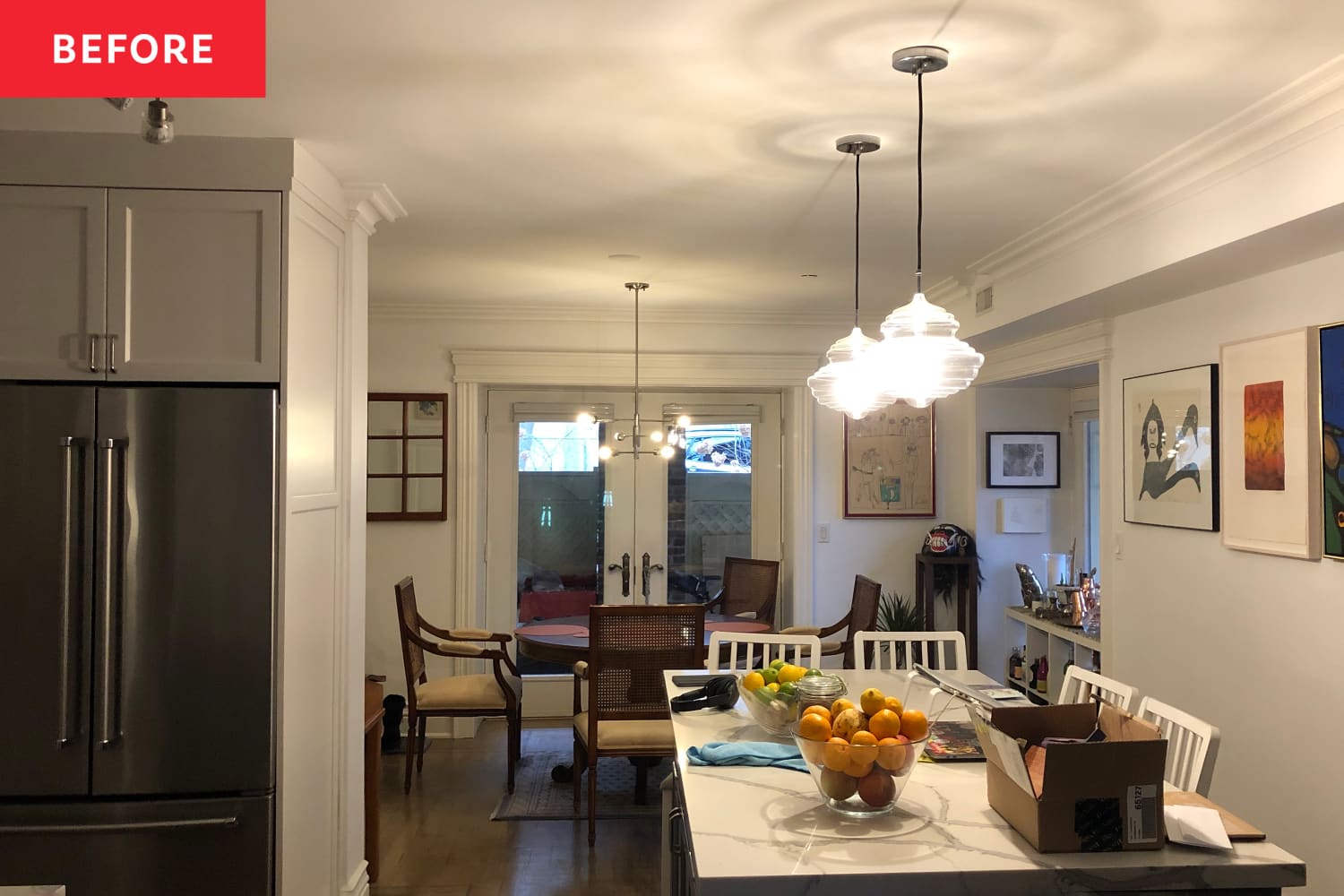Before and After: A 0 IKEA Hack Turns a Dining Space’s Extra Doorway into Functional Storage