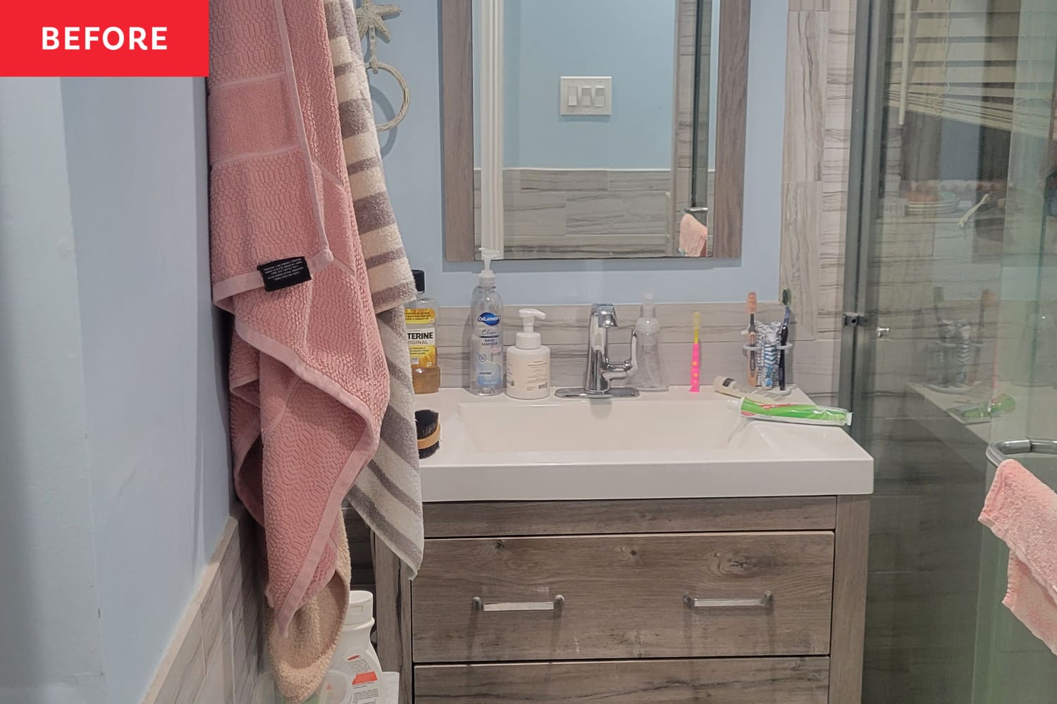 Bathroom Redo Zebra Wallpaper Before and After Photos Apartment Therapy