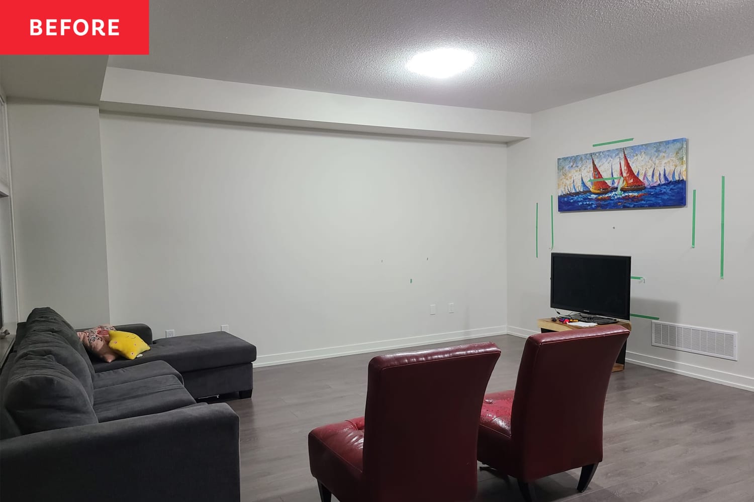 450 Geometric Accent Wall Project Before and After Photos