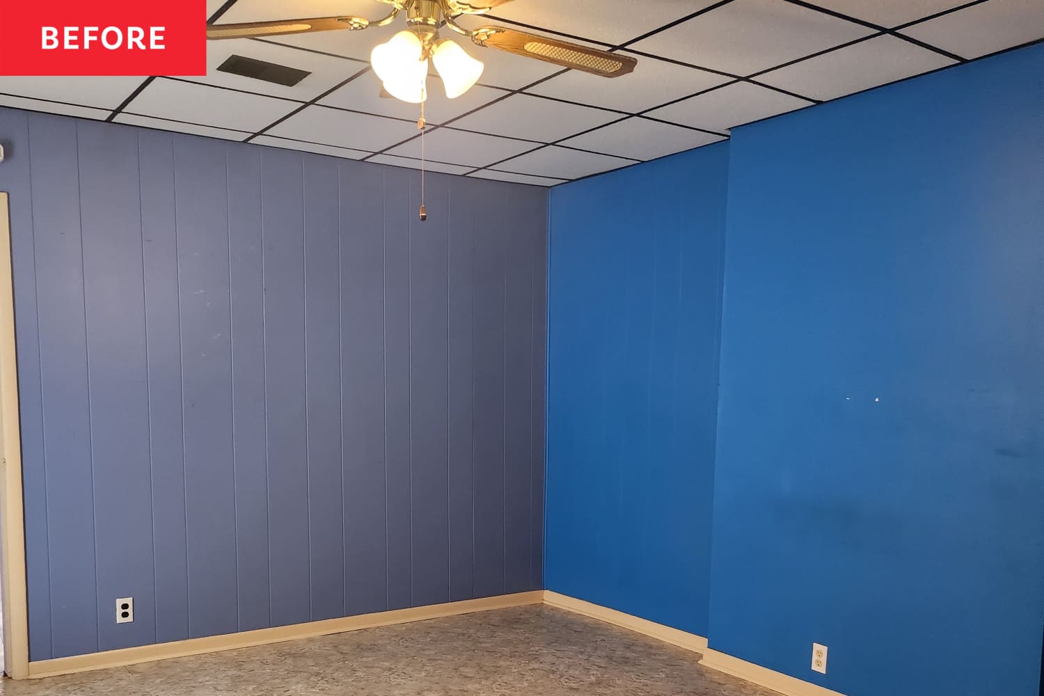 A Dated Blue Bedroom Gets a Dramatic Exposed Brick Makeover | Apartment ...