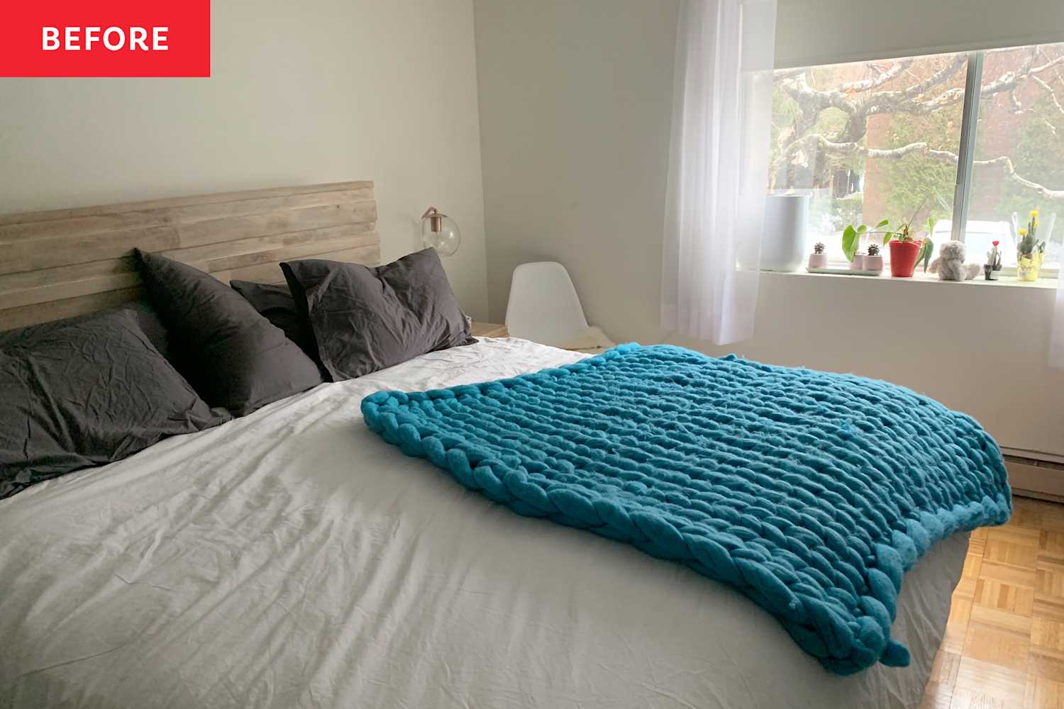 View of This $700 Bedroom Makeover Has the Coolest DIY Curtains | Apartment Therapy