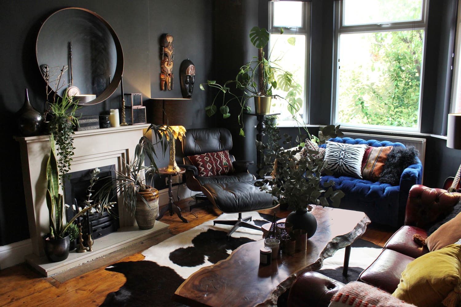 Dark and Moody Maximalist UK House Decorated on a Budget | Apartment ...