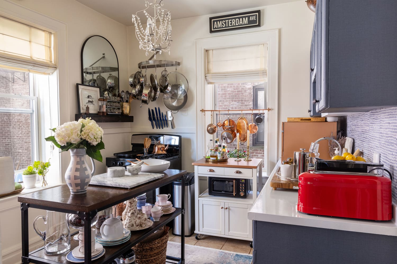 This Foldable Kitchen Island Cart Adds Precious Counter Space in a Snap