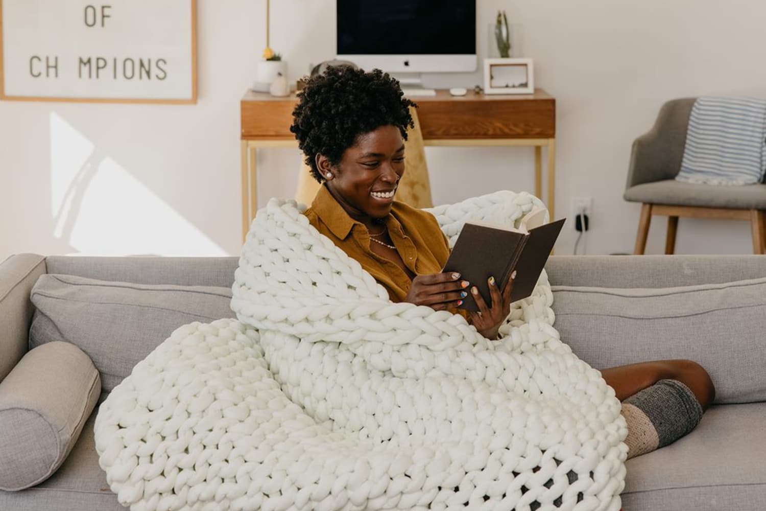 Nuzzie Knit Weighted Blanket Review Apartment Therapy