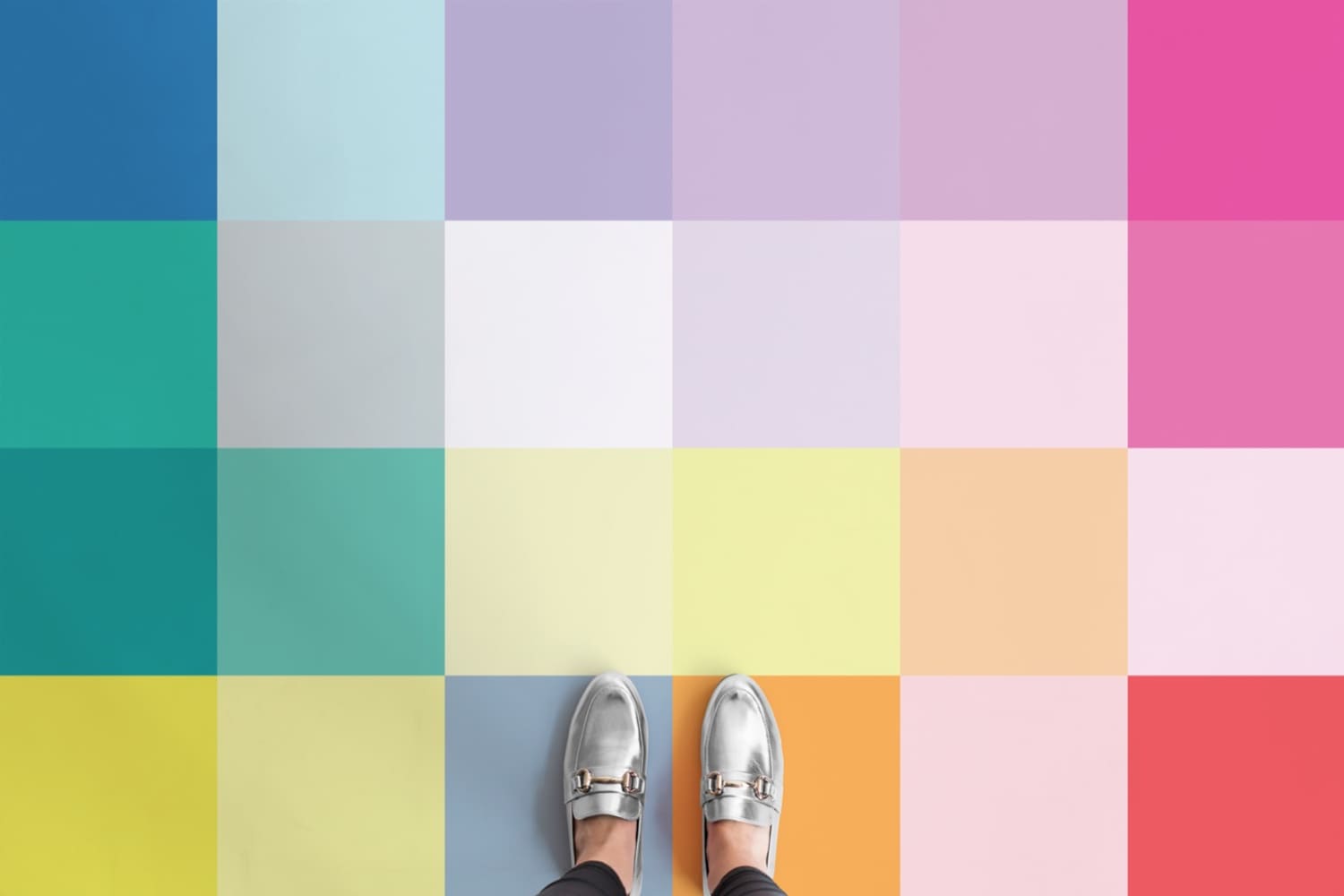 Colorful shop vinyl flooring